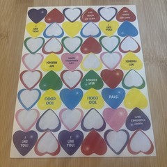 Vtg 90s Candy Heart Stickers I Like You Valentine Friends Love
