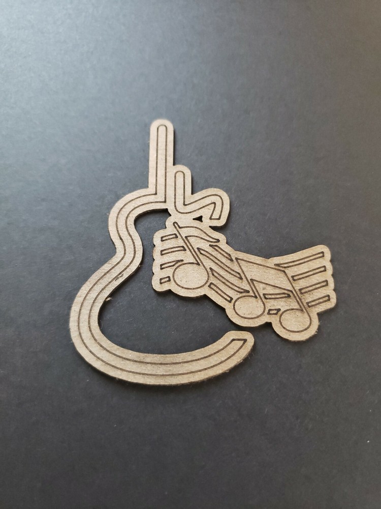 Chipboard Scrapbooking laser scored and cut die cut embellishments Guitar #1