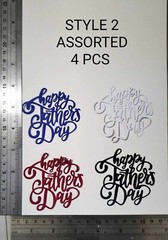 4PCS HAPPY FATHERS DAY WORD PAPER DIECUT T FOR SCRAPBOOK CARDMAKING EMBELISHMENT