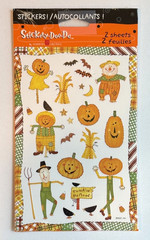 Stickety Doo-Da HALLOWEEN/FALL Scarecrows Corn Crows Bats 2 Sheets NIP