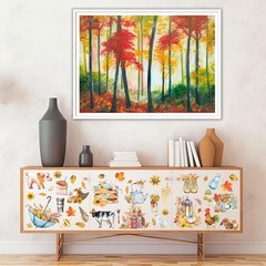 Whaline Fall Rub on Transfers 12 Sheets Autumn Pumpkin Farm Animal 5.9×5.9 Inch