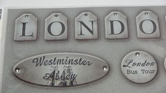 Stamping Station Tags London Antiqued Metallic Scrapbooking Stickers