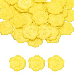 Wax Seal Stickers, 100 Pcs Self-Adhesive Envelope Seal Stickers, Bright Yellow