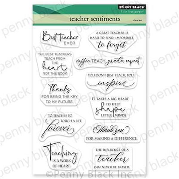 New Penny Black Rubber Stamp Set TEACHER SENTIMENTS clear free USA ship