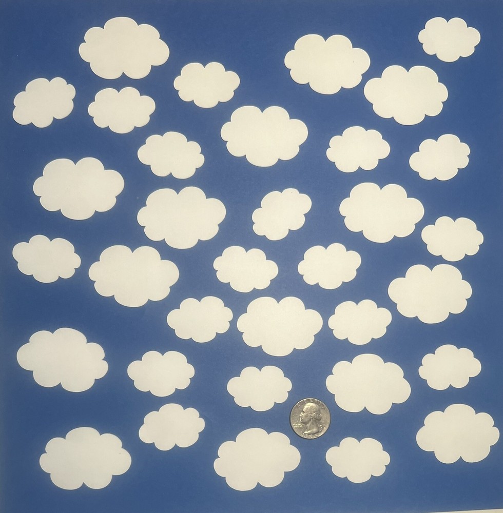 Cloud Die Cuts- 33 Pcs. 2×1.5” & 1.5”x1” Any Color-Scrapbooking, Embellishments