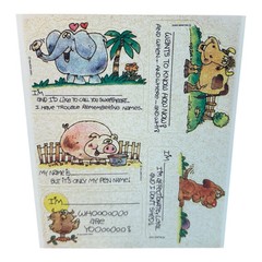 Vintage Hallmark Animal Name Tag Stickers 3 Sheets Elephant Owl Pig Cow Dog