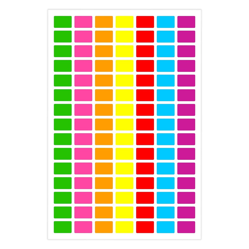 Pack of 1575 Square Color Coding Labels,1/2″ x 3/4″ Rectangular Stickers in 7…