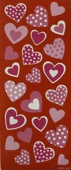 PINK/WHITE HEART ASSORTMENT Stickers(24pc) AGC•Valentines•Love•Card Making•
