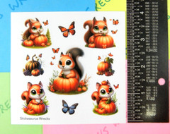 Squirrels & Pumpkins Small Sticker Sheet