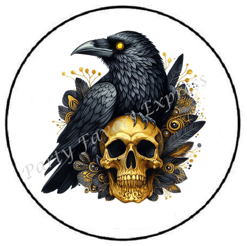 GOTHIC CROW WITH LANTERN HALLOWEEN ENVELOPE SEALS LABELS STICKERS PARTY FAVORS