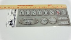 Stamping Station Tags London Antiqued Metallic Scrapbooking Stickers