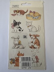 Rare Vintage Mary Engelbreit 1997 Cats Dogs Acid-Free Stickers NOS Sealed ME Ink