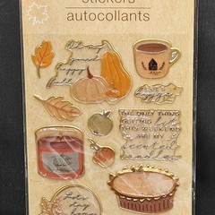 Fall Autumn Themed Puffy Stickers CRAFTER’S SQUARE 14 Pieces New