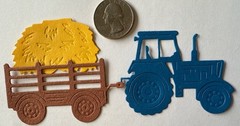 ON THE FARM Die-Cut Embellishments(6pc)Tractor•Hay Bale•Trailer•Card Making•