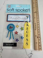 Me & My Big Ideas Soft Spoken Embellishments Third Grade A+ Ribbon Stars Recess