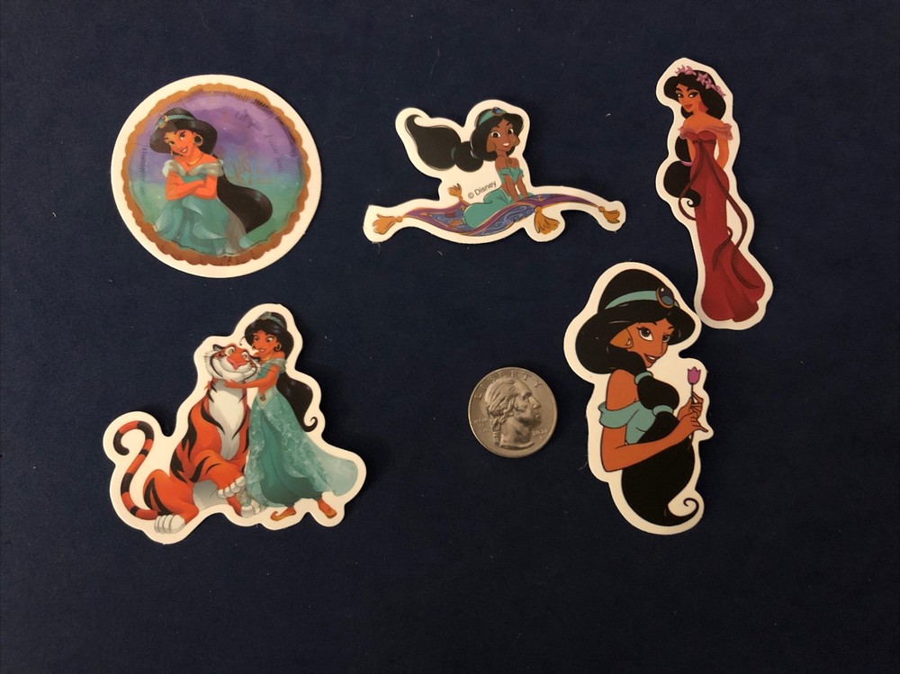 Disney Stickers – Disney Jasmine from Aladdin Lot of 5 Stickers.