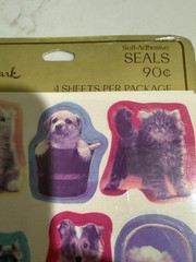 Hallmark Seals Vintage 1980’s Stickers Cats Kittens Dogs Puppies-NOS Sealed