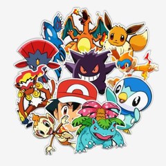Pokemon Pikachu Stickers Skateboard Vinyl Laptop Luggage Decal Hydro Flask 50pc