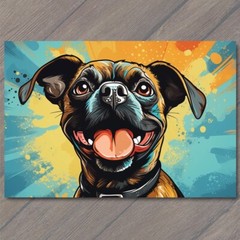 STICKER Pug Terrier Happy Dog Retro Pop Art Smiling Splash of Colors Cute Fun