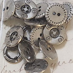 NEW Lot 4 Lifes Journey Metal Tacks Nickel Brass Button Masculine Contemporary-A