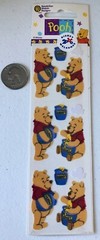 NEW SEALED Vtg Sandylion FUZZY Stickers Winnie The Pooh Tigger Eeyore Piglet
