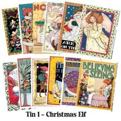 Mary Engelbreit Collectible Tin + 12 Vinyl Stickers Tin #1 Christmas Elf