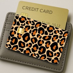 Cheetah Glossy Girly Debit Credit Card Vinyl Sticker Decal Money Bank Cash Cover