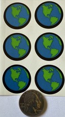 THE EARTH Stickers(20pc) •World•Home•Outer Space •Envelope Seals•Card Making￼