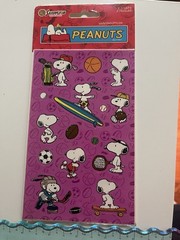 Sandylion Snoopy Peanuts Stickers 2 Sheets Sports Themed SEALED NEW