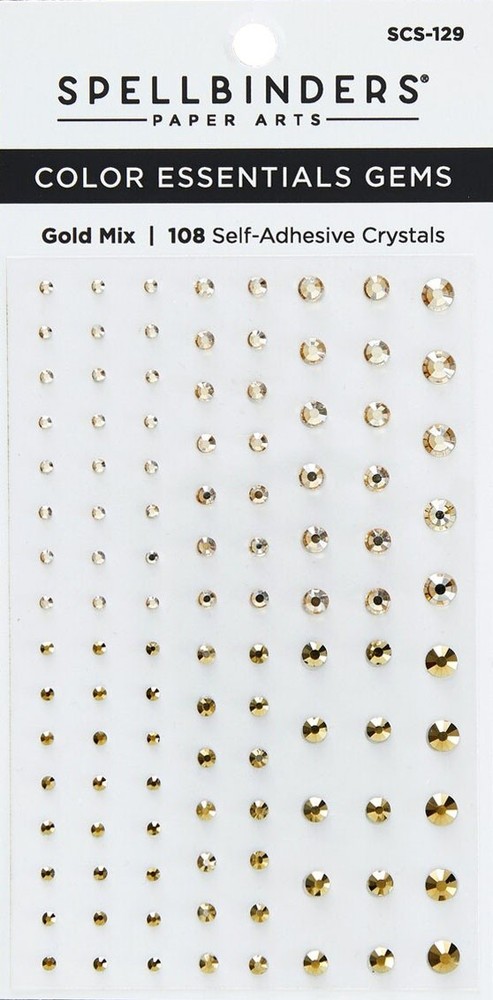 Spellbinders Color Essentials Gems 108/Pkg Gold Mix