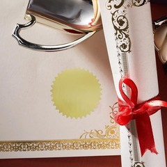 300Pcs Notary Seals 2 Inch Embossing Stickers Gold Metallic Certificate Se