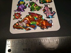 Vintage Stickers BJ Rainbow Dragons Prism Sticker Sheet VTG 80s