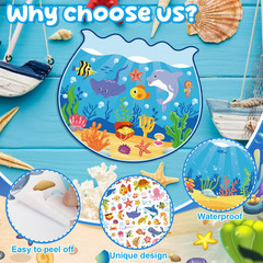 24PCS Summer Stickers Craft Kit for under the Sea Scene Creation