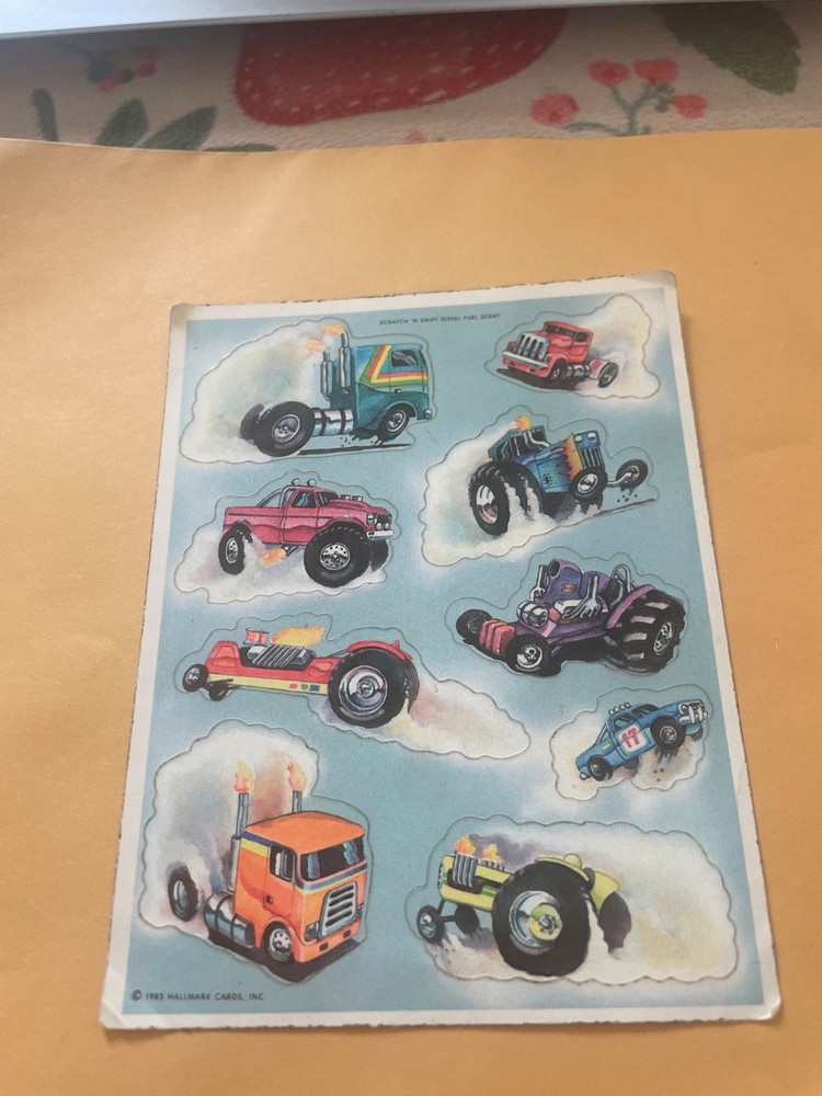 Vintage 1980s Silly Scents Hallmark Motor Oil Sticker