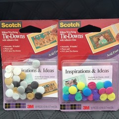 2) 3M Scotch Tie-Downs Adhesive Dots Jewel Pastel 20-Pieces Each Acid Free Craft