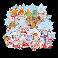 45 Christmas Watercolor Stickers Printable | Digital Download | Digital Stickers