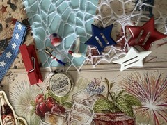 100 Pc Vintage Patriotic Americana Junk Journal Kit July 4th Ephemera Tags USA