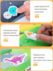 Jelly Reusable Sticker Books for Toddlers 1-3 2-4 Years, Portable Travel Toys St