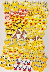 SET of 100- 1″ PRECUT «EMOJI» BOTTLE CAP IMAGES Hairbows, Scrapbooking.