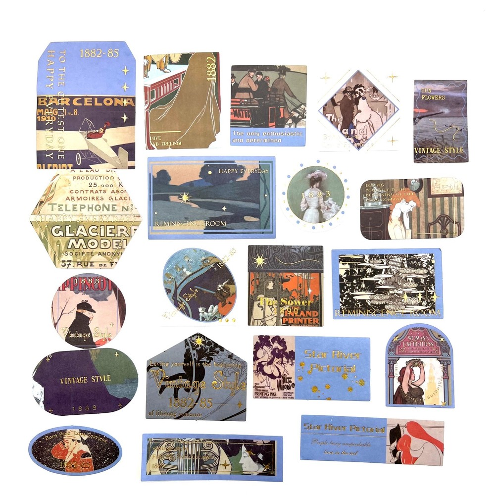 Vintage Style Advertising Poster Washi Paper Stickers Journals Scrapbooking