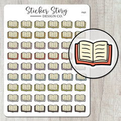 Reading Planner Stickers, Open Book Planner Stickers