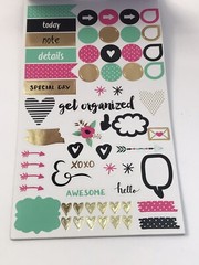 New! Planner Stickers Hearts & Stars Theme Sticker Book Of 323 pcs + Deco Tape