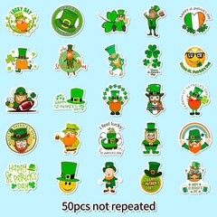 100 Pcs Reusable St. Patrick’s Day Clover Stickers – Vinyl, Assorted Designs …