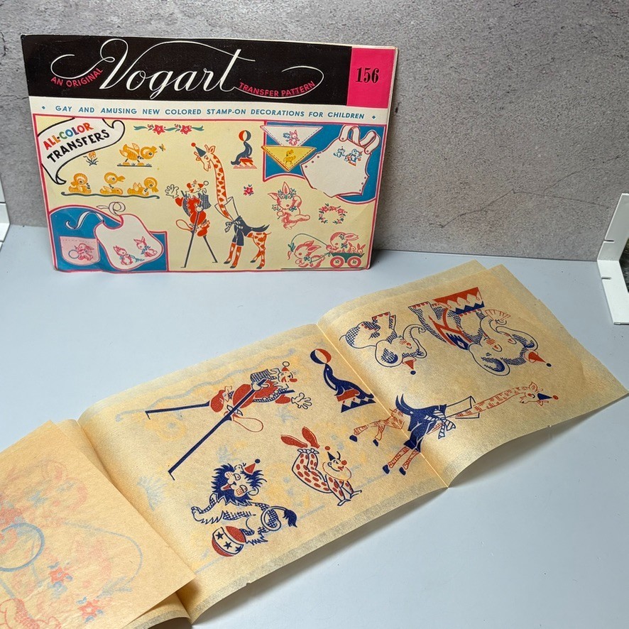 VTG MCM Baby Kids Vogart Textilprints Transfer Patterns Iron On 156 Animals