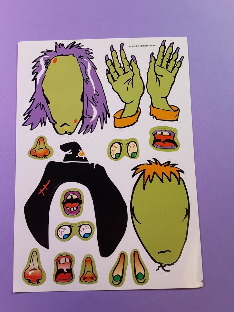 Design a witch activity sticker sheet