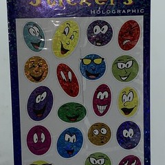 5 Mello Smello Holographic Stars Faces Smiley Sheet Sticker Package Lot “As Is”