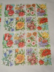 Victorian Style Floral Flowers Die Cut Scrap PZB Germany Reproduction 2 sheets