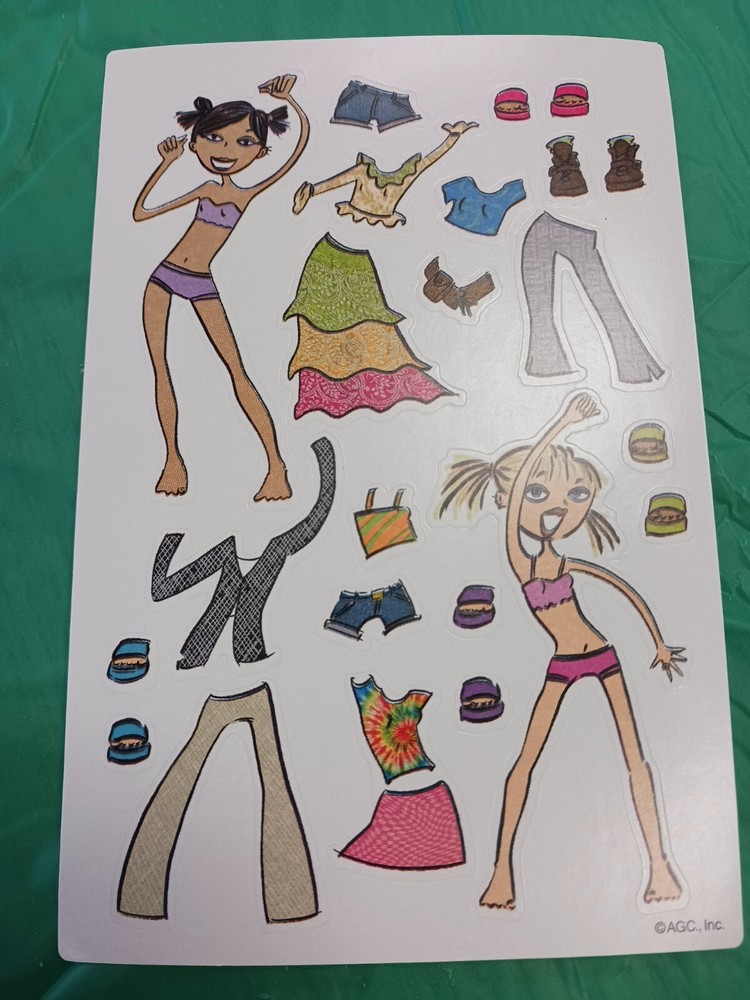 Vintage 90s AGC Dancing Girls Sticker Activity Sheet Paper Doll Style