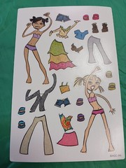Vintage 90s AGC Dancing Girls Sticker Activity Sheet Paper Doll Style