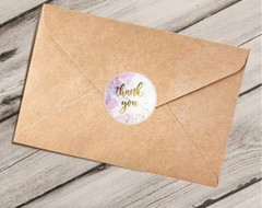 1 inch Multi-Color Pastel «Thank You» Stickers | Small Business – 100 stickers